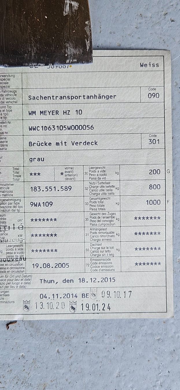 Wm Meyer Remorques: WM Meyer – D'occasion à Wilderswil par Rs11 6
