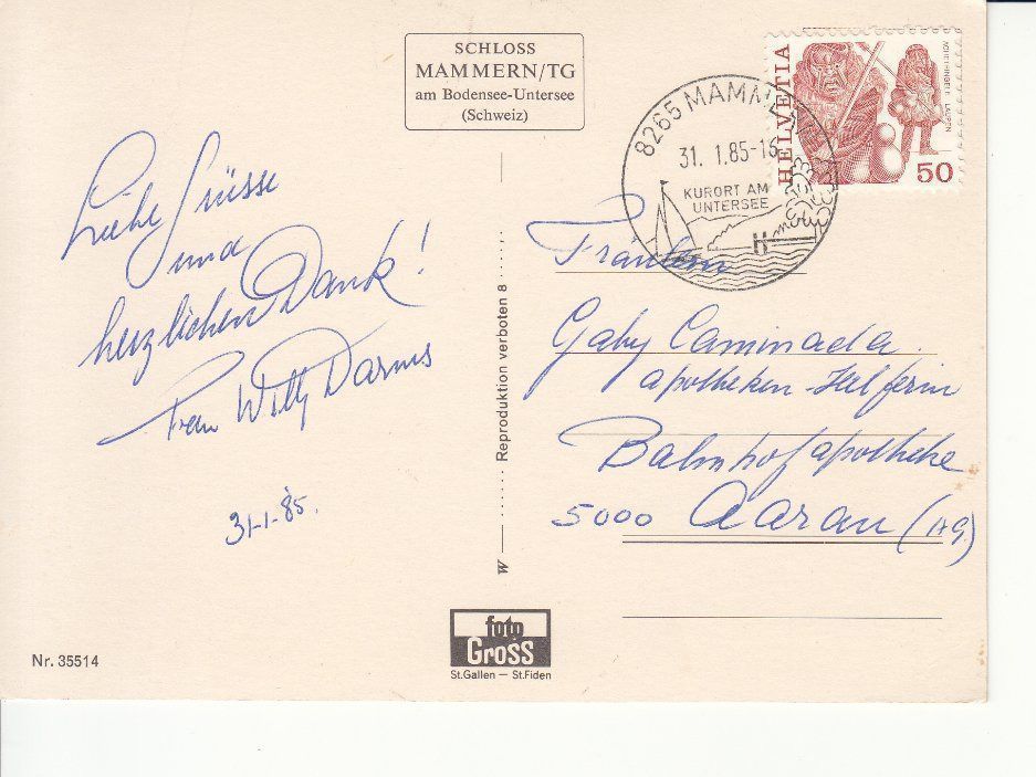 Cartoline postali: Mammern 1985 – Usato da Bürglen TG venduto da StampGraf 1