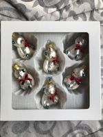 6 elfenbeinfarbene Bärchen Bär Christbaumschmuck