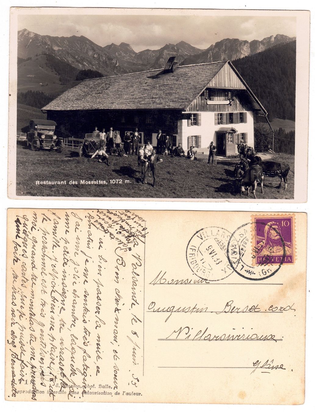 Cartes postales: Restaurant des Mossettes – D'occasion à La Tour-de-Peilz par amjust