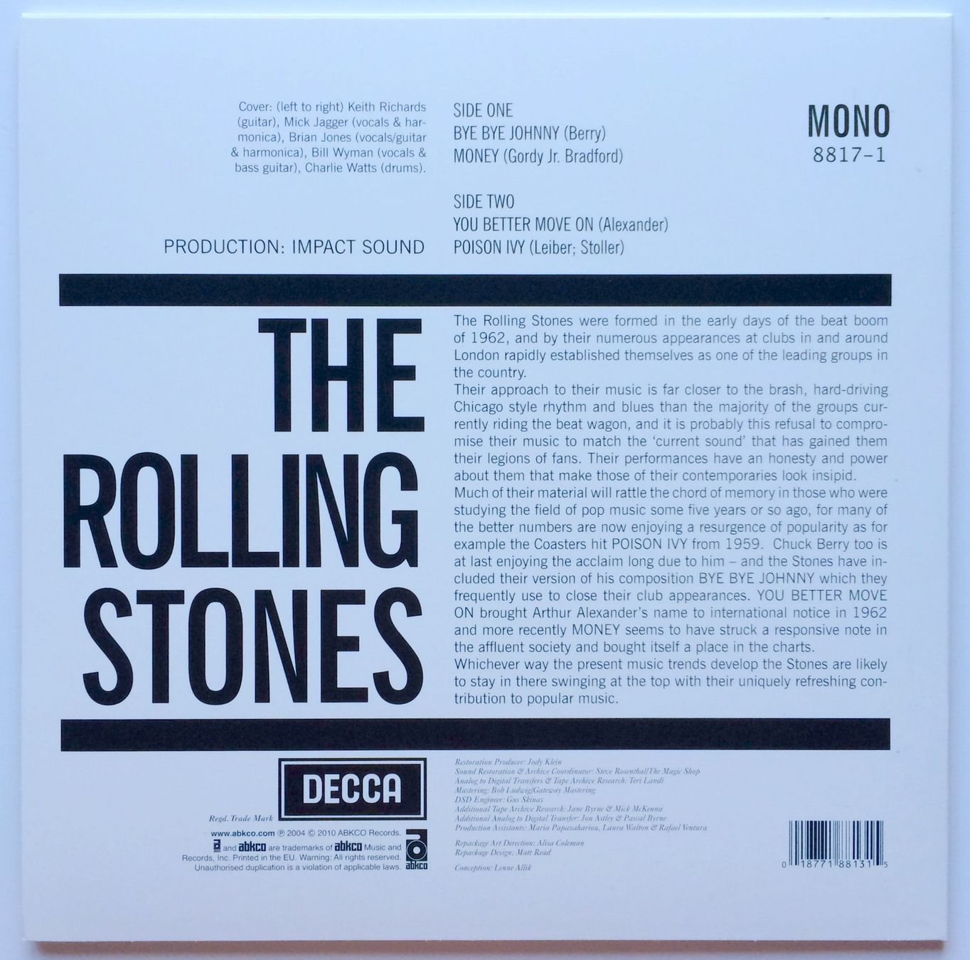 Dischi in vinile: THE ROLLING STONES - S/T – Usato da Bottens venduto da hotter-than-hell 1
