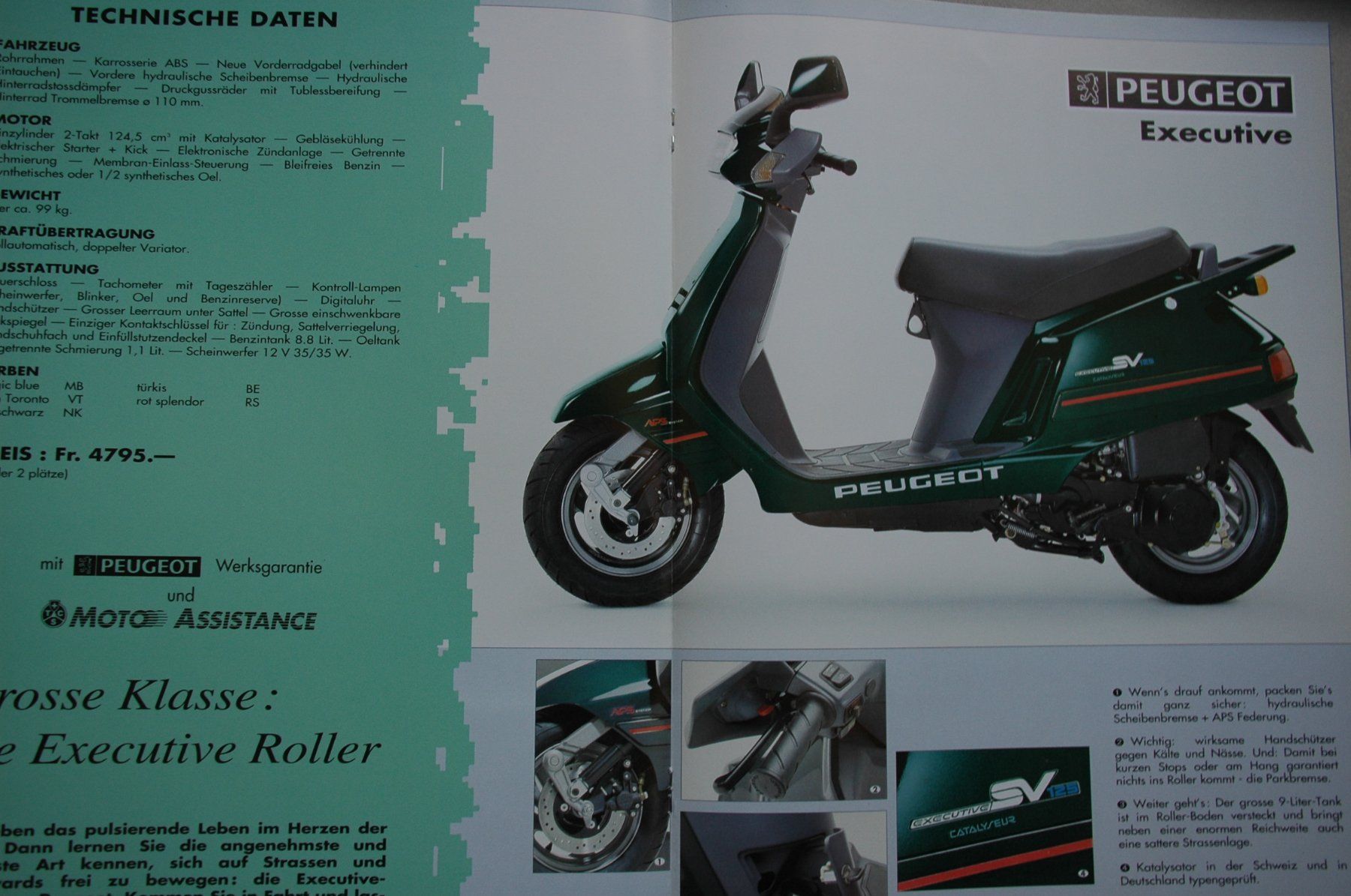 Peugeot Scooter: Peugeot SV 125 Executive Roller - Originalprospekt – Usato da Malans GR venduto da Chueche427 2