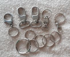 Lot de fermoirs et anneaux pour porte-clés et bijoux de sac