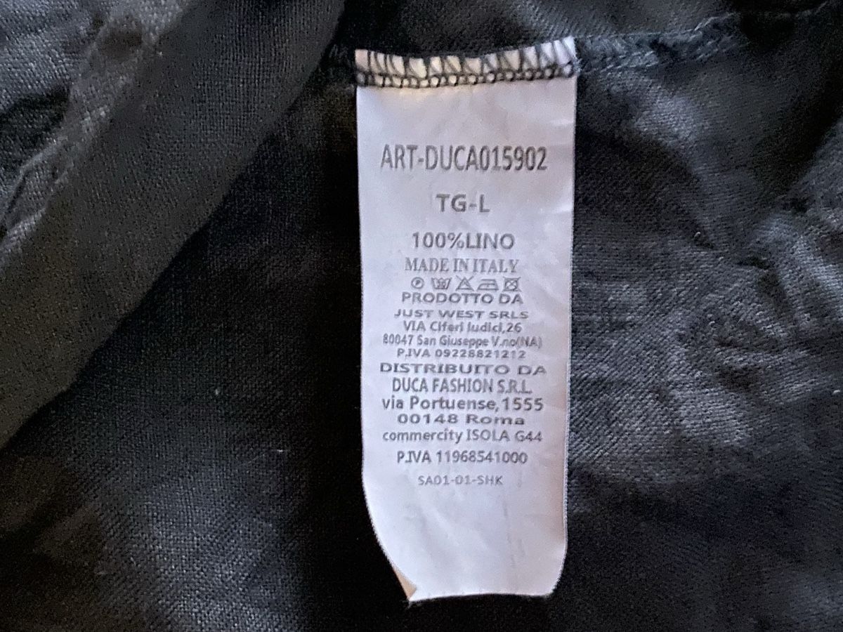 Camicette: DUCA Leinen Bluse Jacke schwarz Gr. L – Usato da Buochs venduto da H16 3