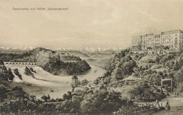 Panorama mit Hotel  Rheinfall