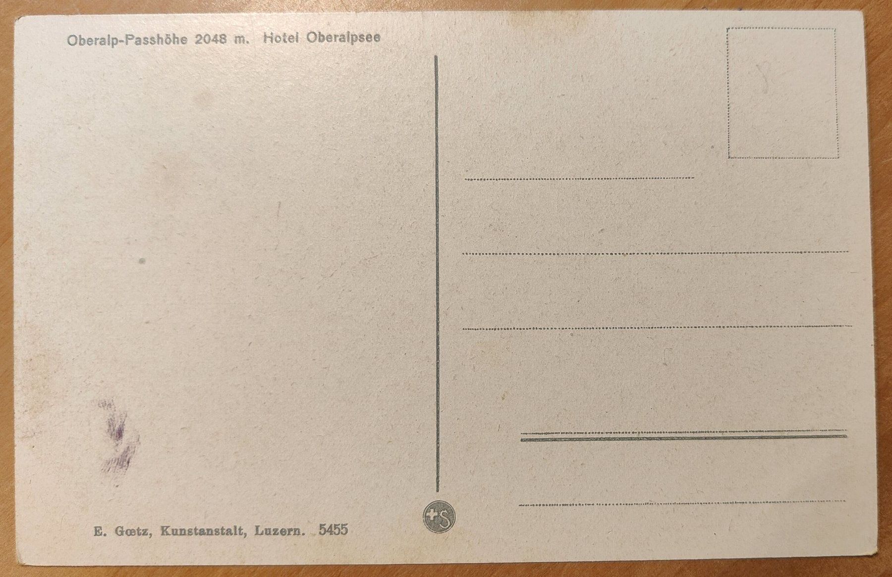 Ansichtskarten: Oberalp Passhöhe mit Postauto um 1920 – Gebraucht aus St. Erhard von Chaeferli6 1