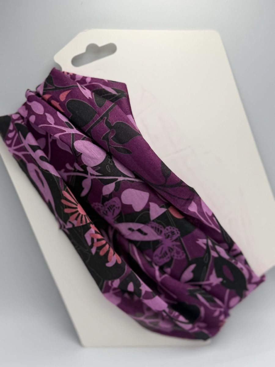 Haarschmuck: Multifunktionstuch Antonio Blumenmuster lila neu – Neu und originalverpackt aus Emmen von VK-Retail 1