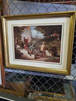 Antikes Bild mit goldenem Rahmen, schönes Motiv! Top 41* 33