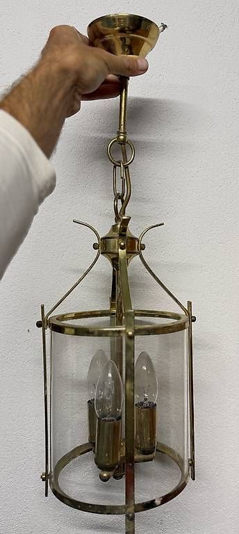 Lampen: Vintage Messing Pendelleuchte Laternen-Design – Gebraucht aus Zürich von montecarlosun