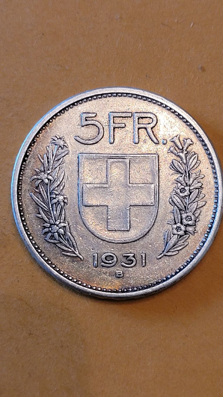 Alle Münzen: pièce de 5 francs en argent 1931 – Gebraucht aus Lausanne von kafira