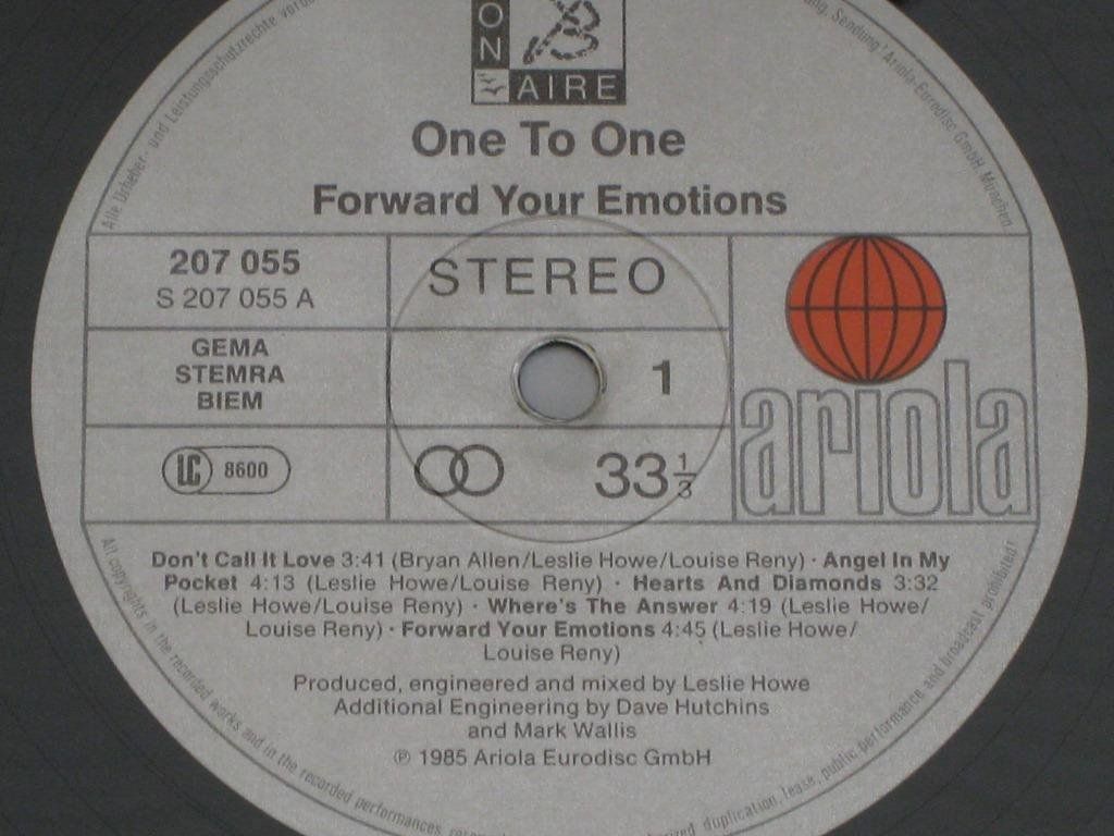 Dischi in vinile: LP - ONE TO ONE - FORWARD YOUR EMOTIONS – Usato da Steckborn venduto da Quo7 1