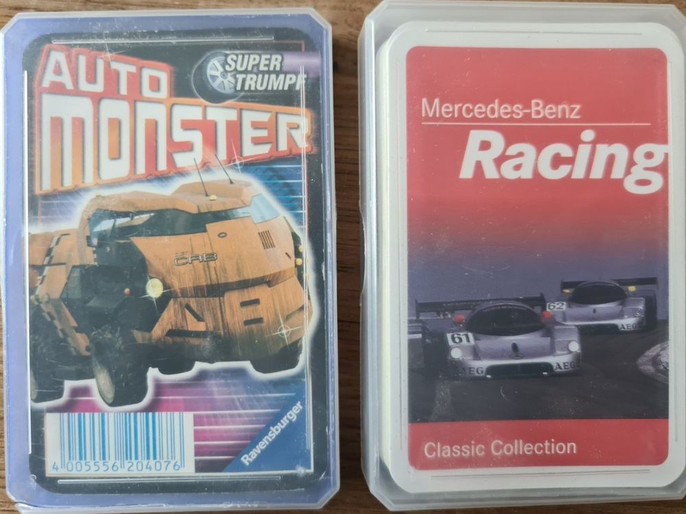 2 Quartett Kartenspiele Mercedes Benz Racing & Auto Monster | Kaufen ...