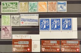 SUISSE: Des timbres neufs ** des années 1936 à 1942