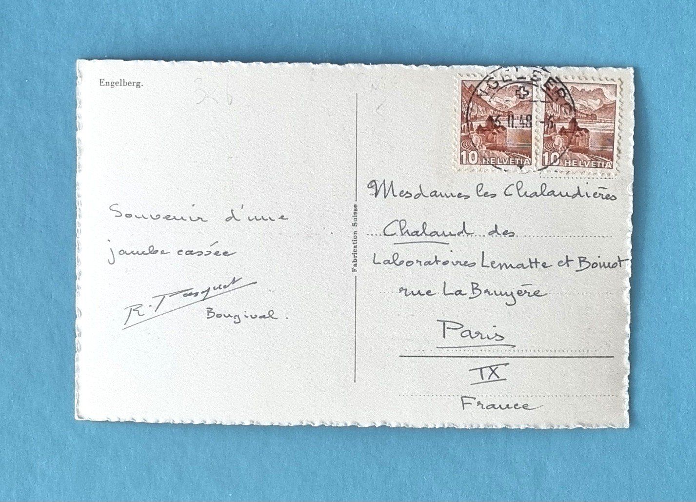 Cartoline postali: Engelberg Winter 1948 – Usato da Rothrist venduto da RROENK 1