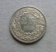 ++ 2.- Franken 1860, gute Erhaltung