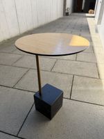 Beistelltisch rund Holz Messing Marmor schwarz neu