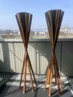 2er Set Vintage Blumenständer, Pflanzenständer Holz Metall 5