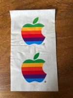 Apple Regenbogen-Logo Aufkleber, original, 2 Stück