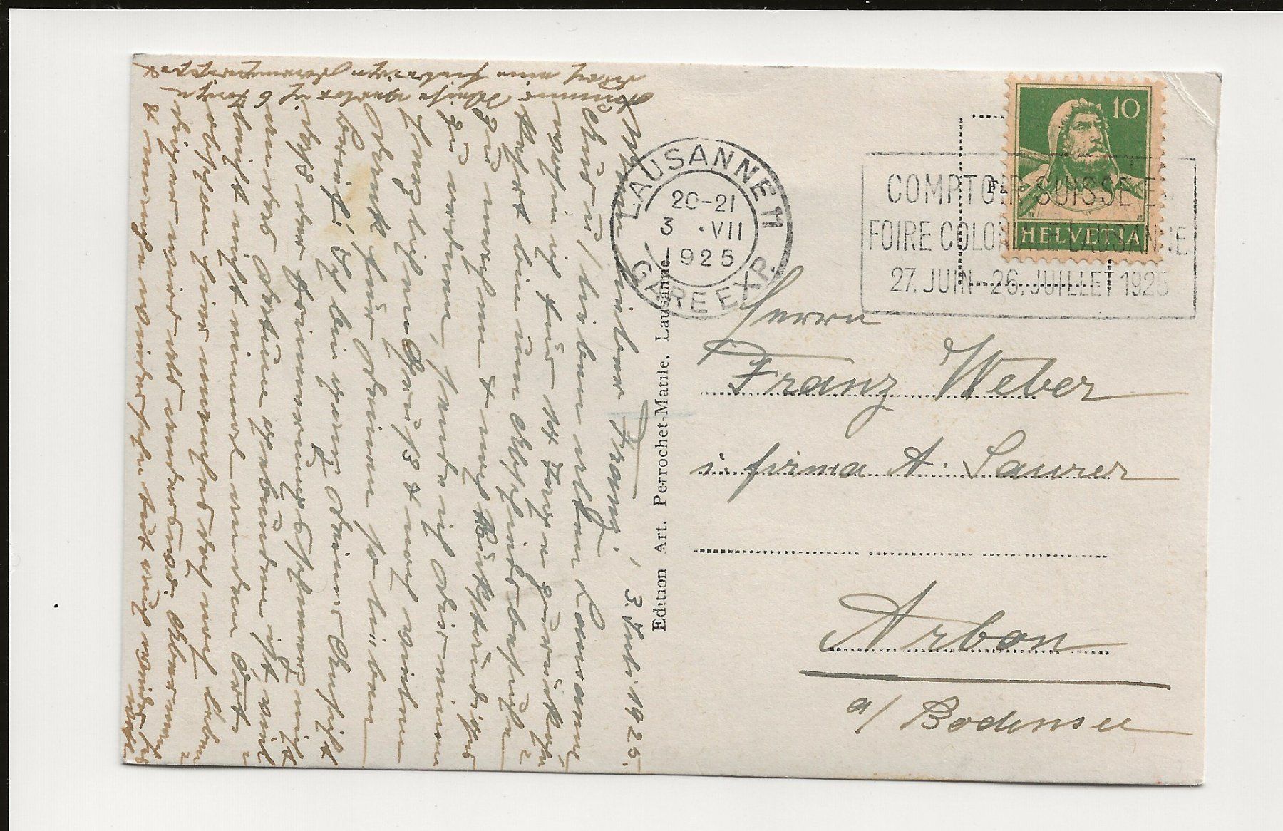 Cartoline postali: AK 1925 Ouchy Hotel du Château – Usato da Greifensee venduto da 315WDO 1