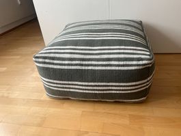 Micasa Bodenkissen Pouf – Gestreift Olivegrün/Weiss