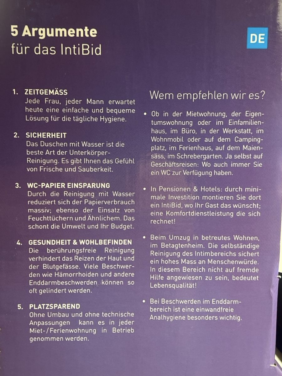 WC: Stromloses Dusch-WC – Nuovo e nell'imballaggio originale da Wegenstetten venduto da NeueFrische 2