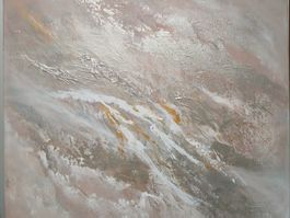 Originalgemälde auf Leinwand 50x60 cm, Silbrige Unikat!!!