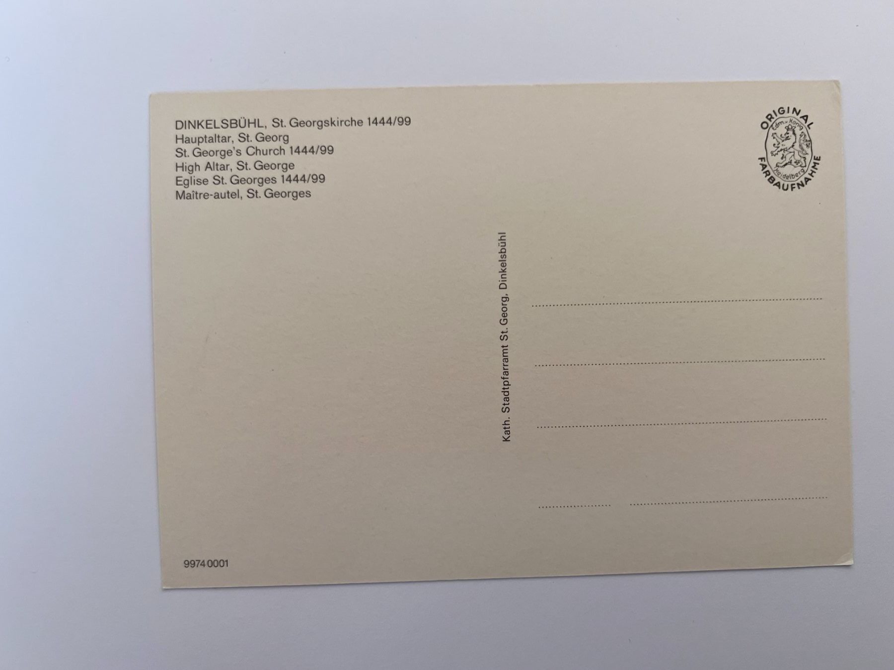 Cartes postales: Postkarte St. Georg, Dinkelsbühl – D'occasion à Riva san vitale par abd_p86k 1