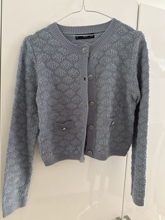 Mango Strickjacke blau mit Strukturmuster guter Zustand