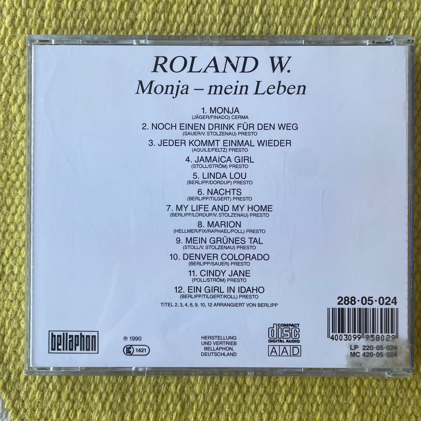 CD: ROLAND W.-MONJA MEIN LEBEN – Usato da Rorschacherberg venduto da CD-Roli 1