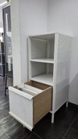 Regal mit Schublade weiss Metall Holz gebraucht.