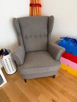IKEA Ohrensessel grau Stoffbezug STRANDMON