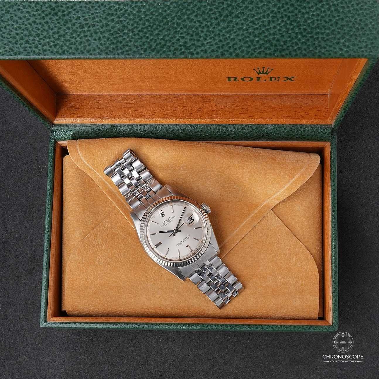 Rolex Orologi: Rolex Vintage Datejust Ref. 1601 from 1975 with silver pie – Usato da Luzern venduto da ChronoScope6004 1