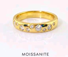 Bague argent avec diamants de moissanite certifiés GRA
