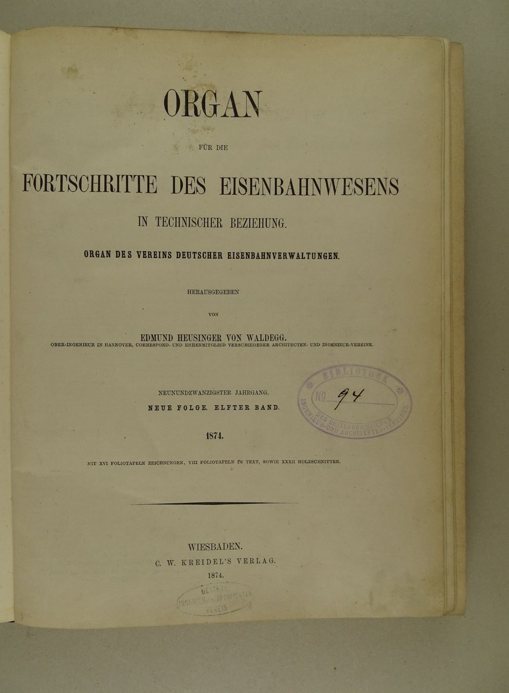 Libri: FORTSCHRITTE DES EISENBAHNWESENS IN TECH. BEZIEHUNG, 1874 – Usato da Grüningen venduto da Kartensammler 4