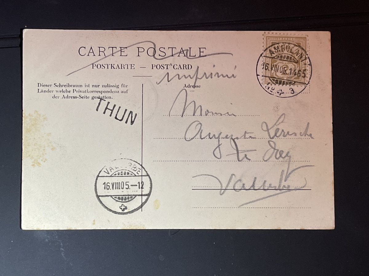 Cartoline postali: Aare bei Scherzligen – Usato da Strengelbach venduto da Aschatan5 1