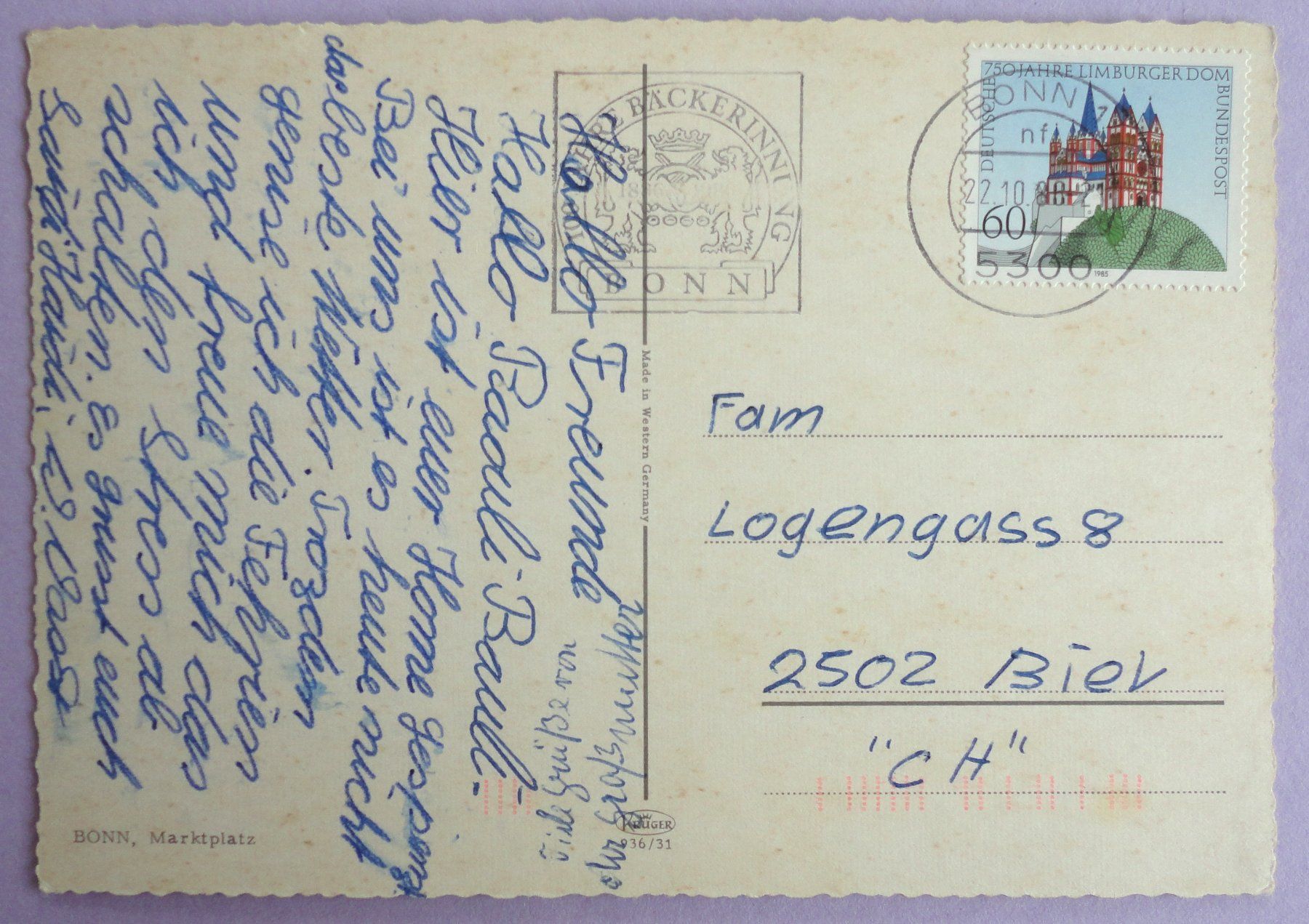 Cartoline postali: Bonn, Marktplatz – Difettoso da Fétigny venduto da Billy2miny 1
