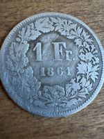 Richtig seltene 1 Franken Münze (1861)gute qualität
