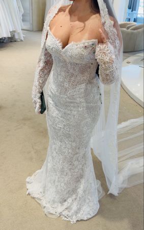 Elegantes Brautkleid Meerjungfrau – Spitze & Glitzer mit abn