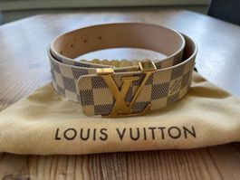 Louis Vuitton Initiales Damier Azur Gürtel, Grösse 85