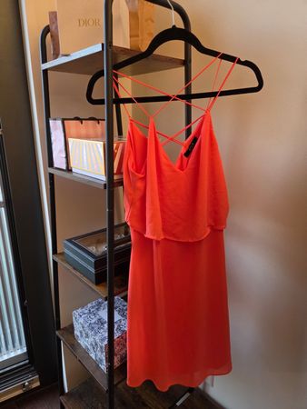 VILA Kleid in Koralle/Orange – Grösse S 🧡