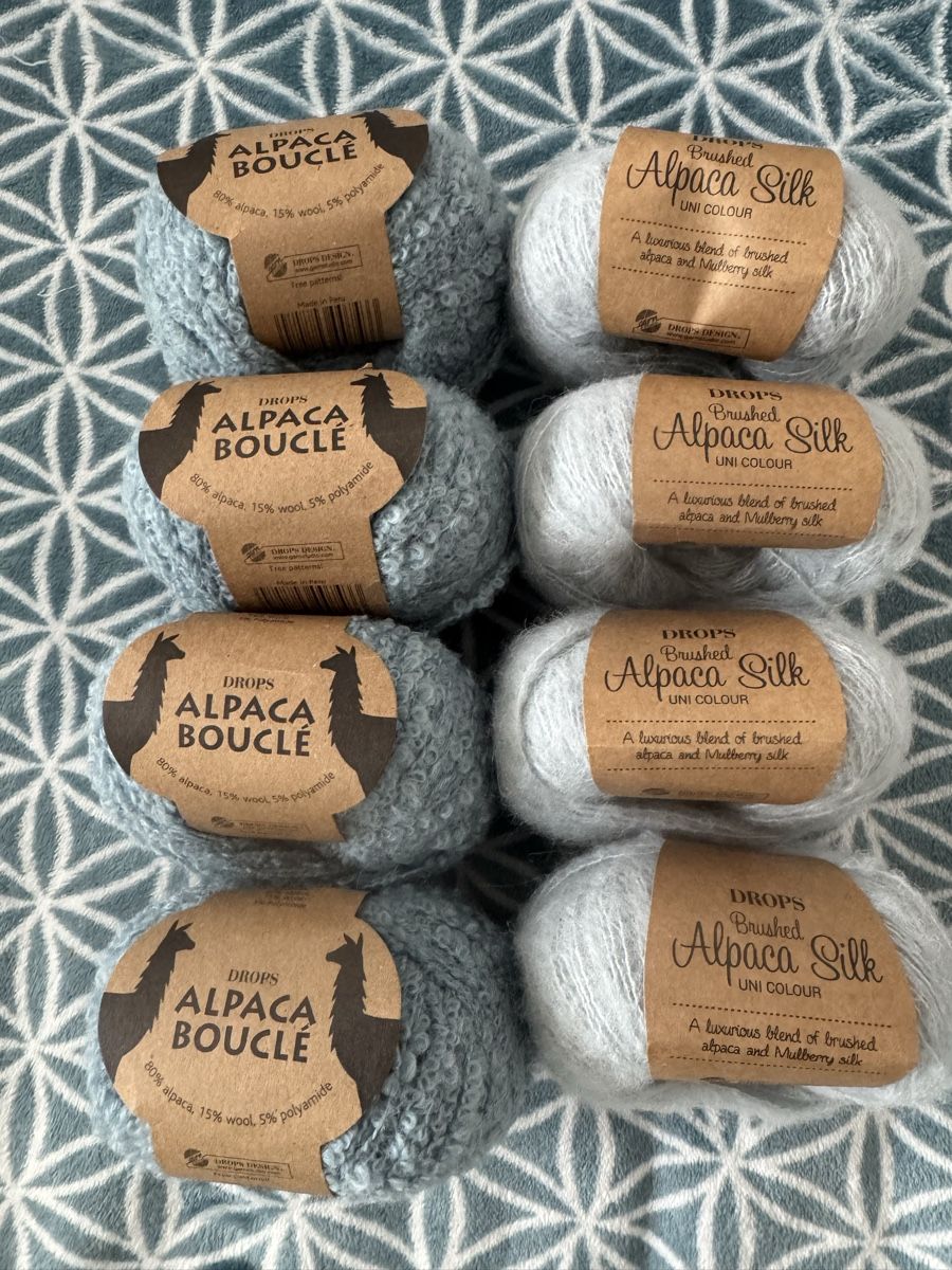 Wolle: Strickwolle Drops Alpaca Bouclé + Brushed Alpaca-Silk – Neu und originalverpackt aus Winterthur von sq2_q8mr