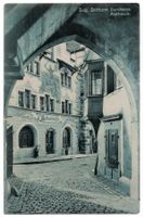 Zug, Durchblick zum Rathaus beim Zeitturm, gelaufen 1911