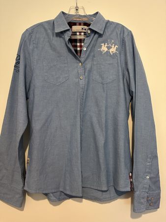 La Martina Hemd, Gr. 4 hellblau, Top Zustand