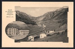 Cierfs, Hotel Alpina Post, Blick ins Tal