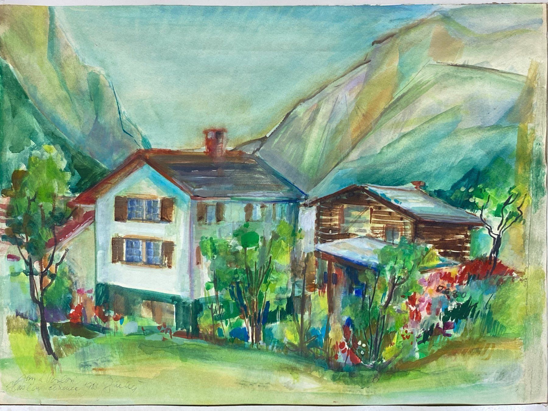 Gemälde: Jaroslav Bartos (1926) Aquarell original – Gebraucht aus Vaduz von Unikate-Markt