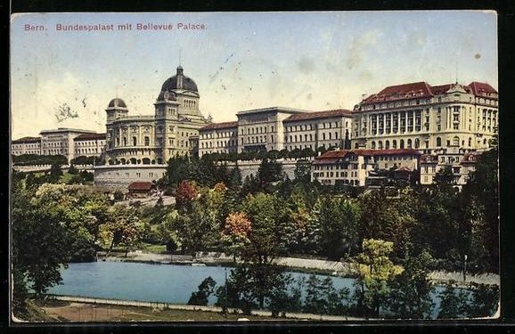 Cartoline postali: Bern, Bundespalast mit Bellevue Palace – Usato da Berlin venduto da bartko-reher