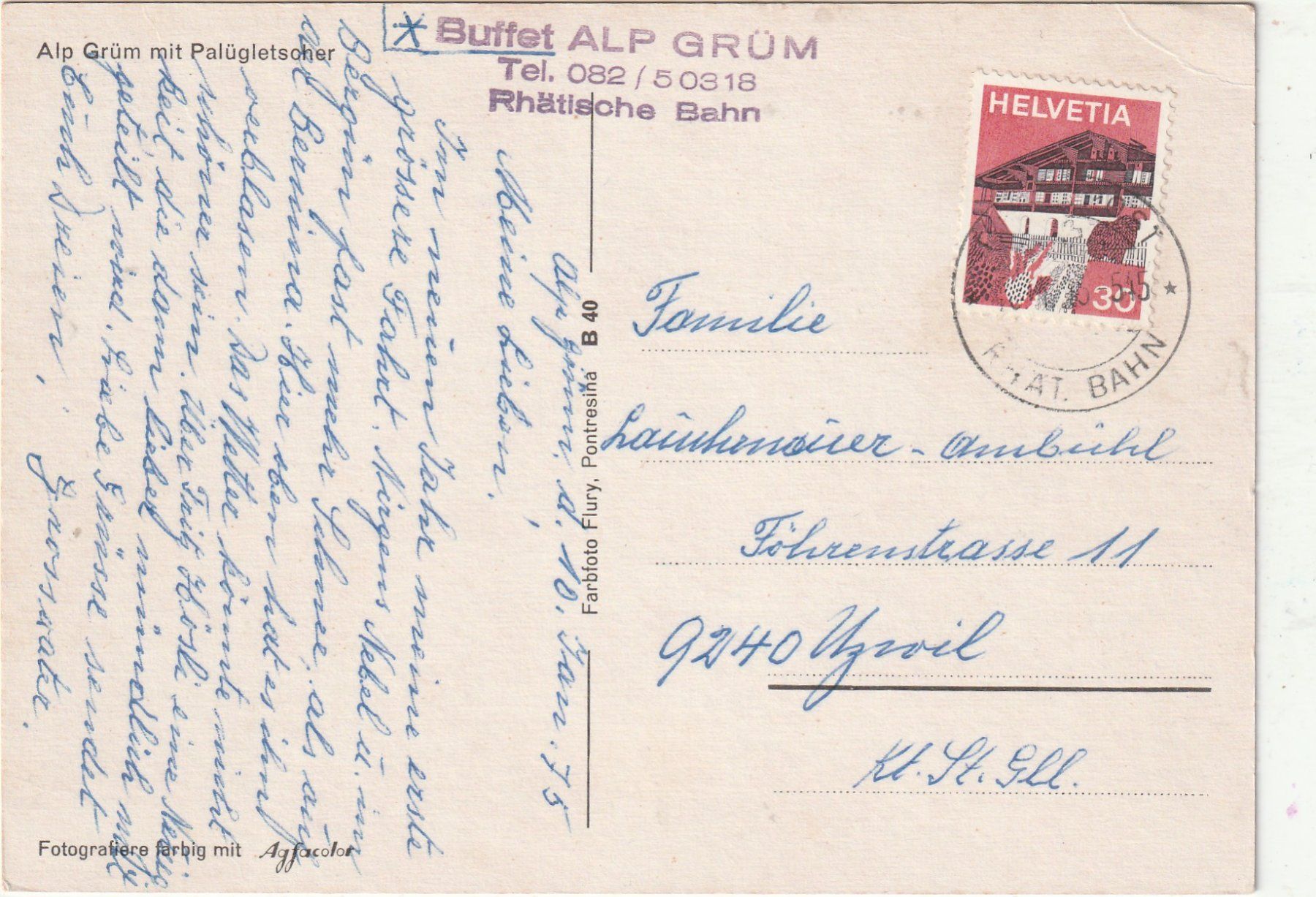 Cartes postales: Alp Grüm Winter – D'occasion à Lumbrein par made02 1