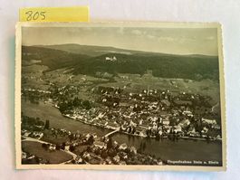 alte Ansichtskarte Flugaufnahme Stein am Rhein, 1952