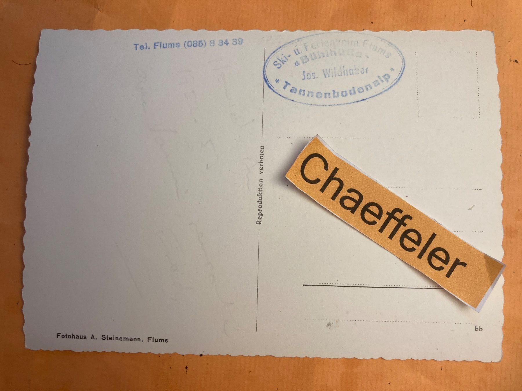 Cartoline postali: 512 Flumserberg: Bühlhütte – Usato da Zürich venduto da Chaeffeler 1