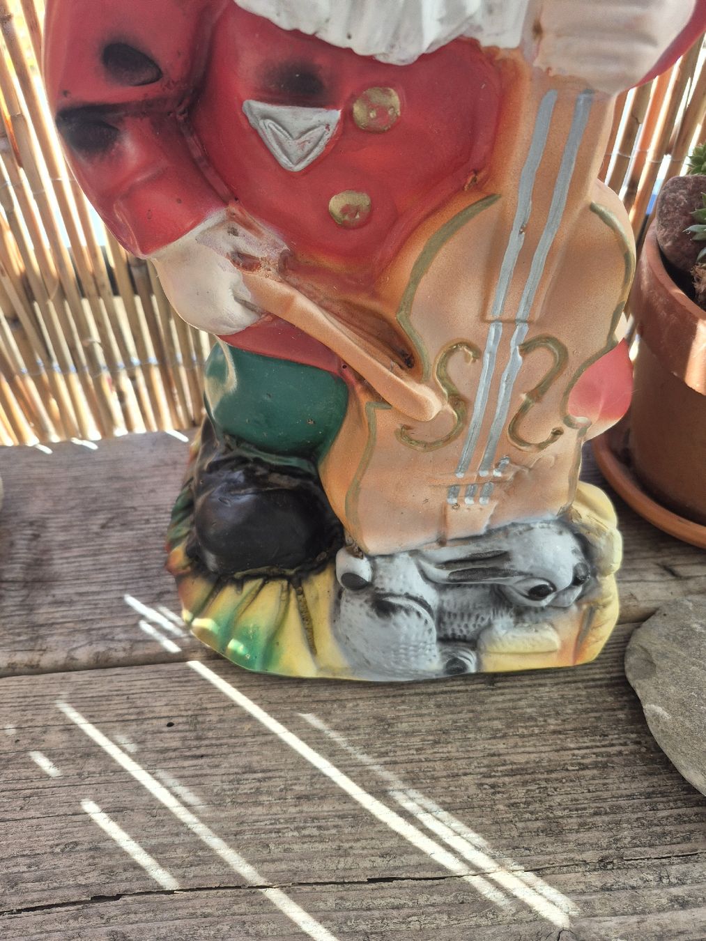 Statuette: Dekorativer Gartenzwerg mit Kontrabass – Usato da Baar venduto da Zwergen-Atelier4 1